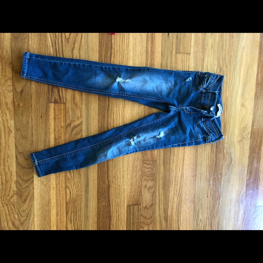Mud ripped jeans legging